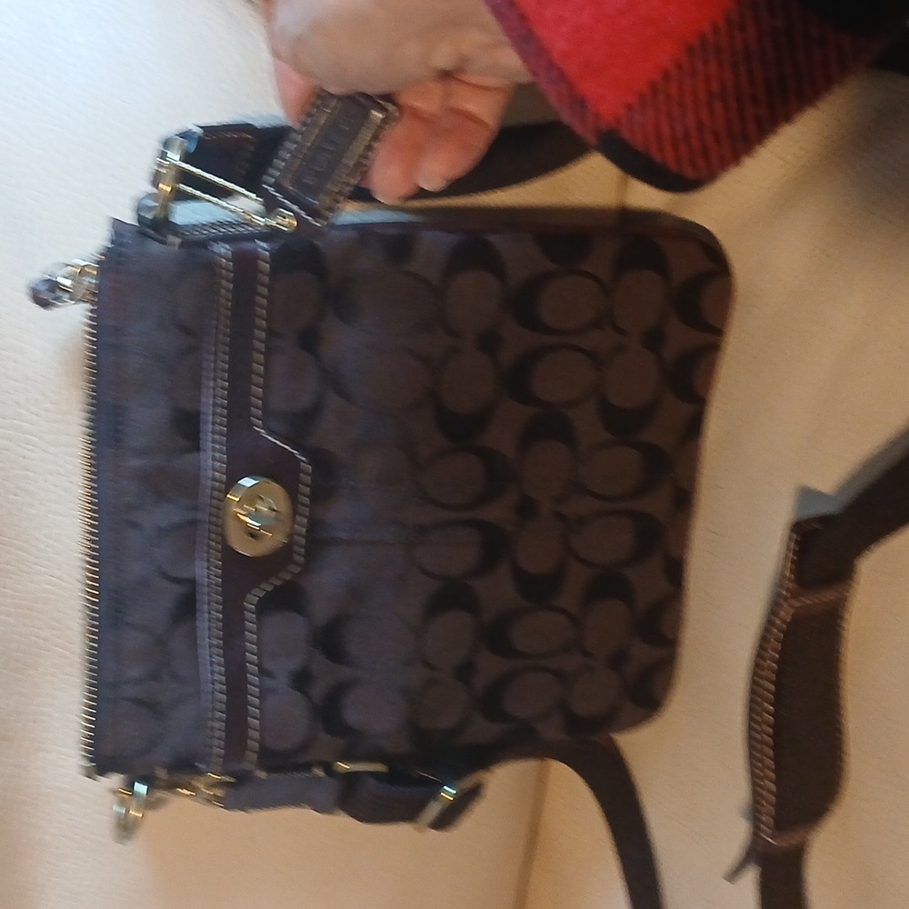 Coach Brown Signature Crossbody.EUC